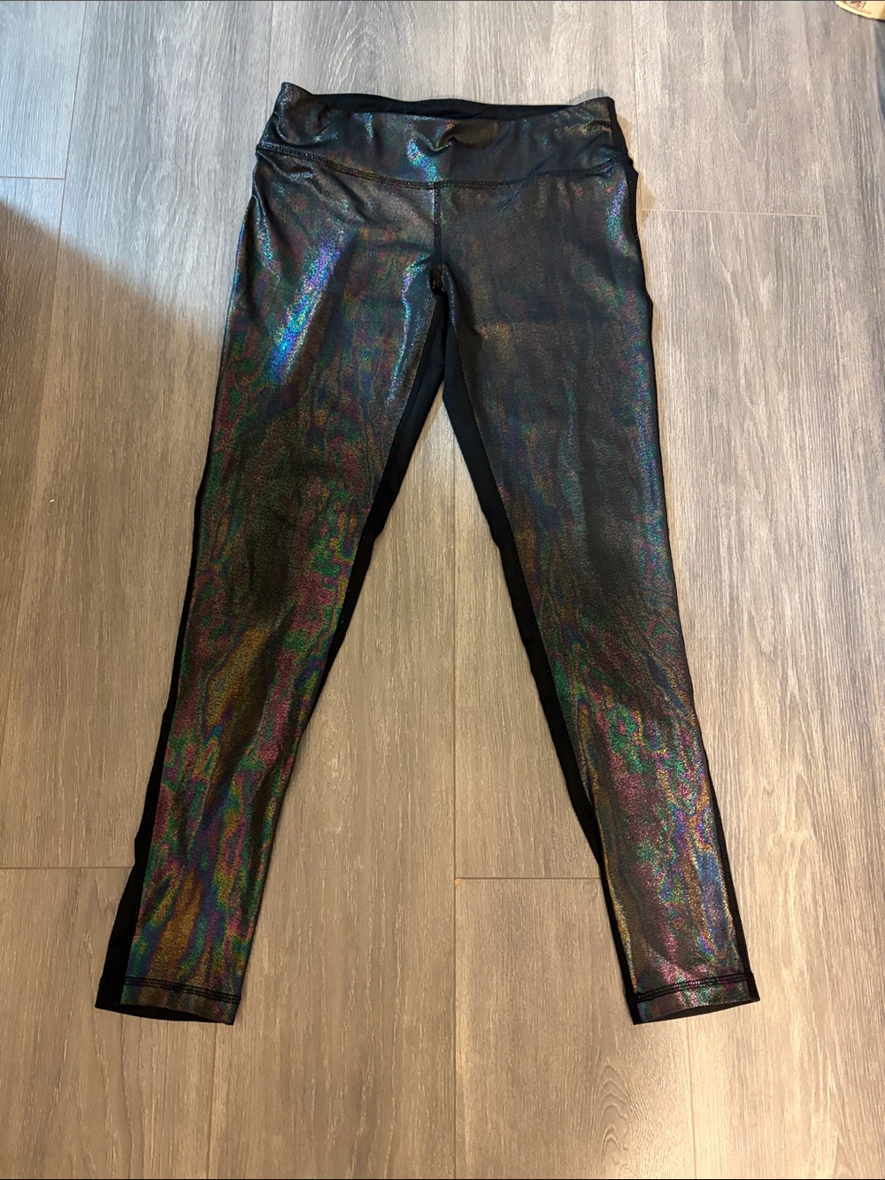 Black Iridescent Leggings - Brand Material Girl Active